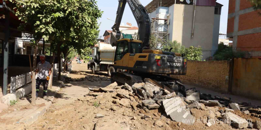 Nazilli Cumhuriyet Mahallesi’nde yol çalışması başlatıldı