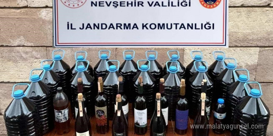 Nevşehir’de 105 litre kaçak içki ele geçirildi