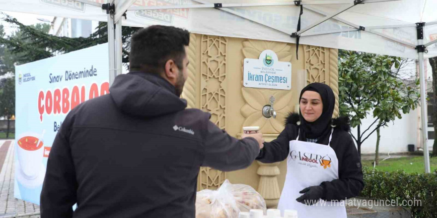 Öğrencilere sabah çorbası İnegöl Belediyesi’nden