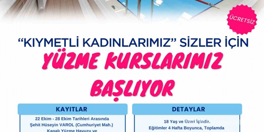 Onikişubat Belediyesi’nden kadınlara yönelik ücretsiz yüzme kursu