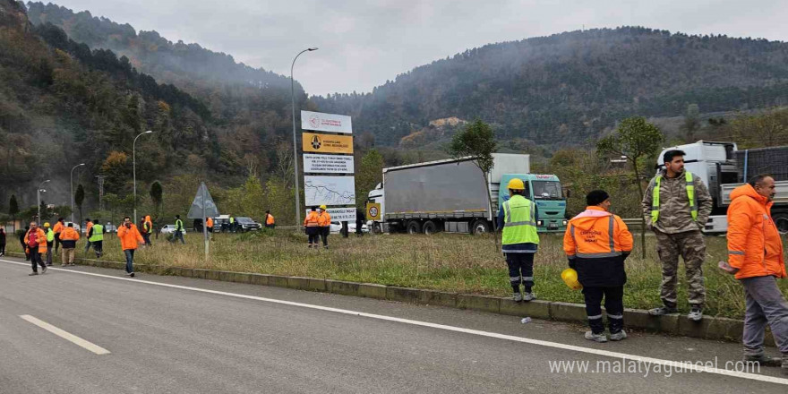 Ordu’da tünelde yangın: Trafik yarım saat durdu