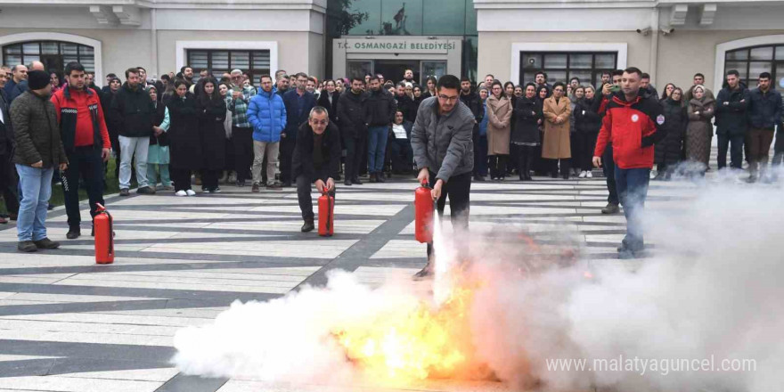 Osmangazi’de başarılı deprem ve yangın tatbikatı