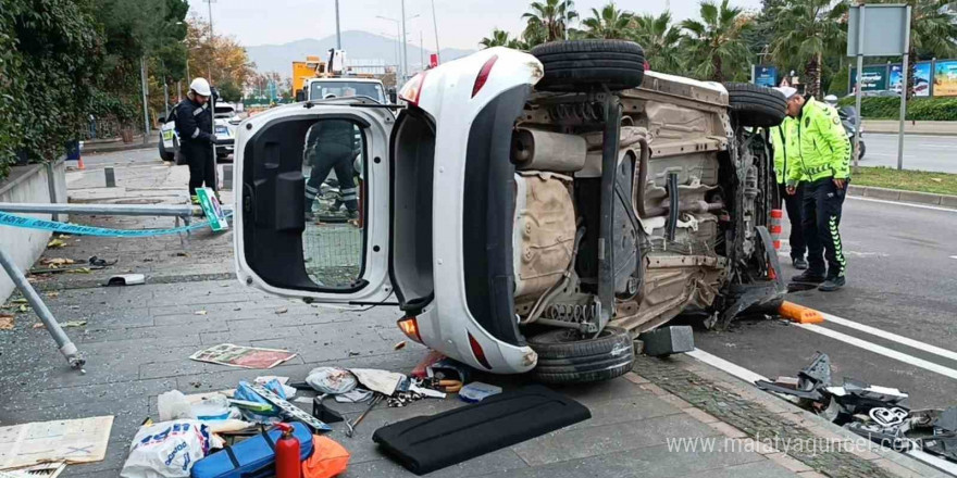 Otomobilin kamyonete çarptığı kaza maddi hasarla atlatıldı