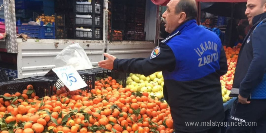 Pazar yerlerine gramaj ve etiket denetimi