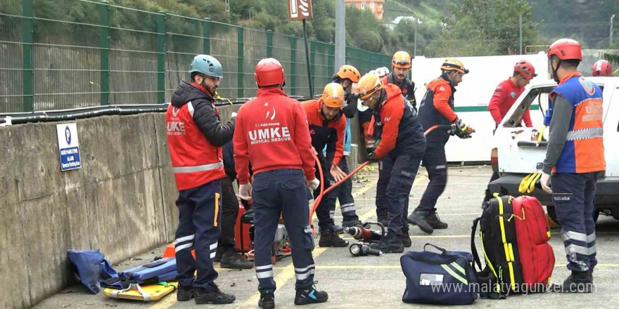 Rize’de gerçeğini aratmayan tatbikat