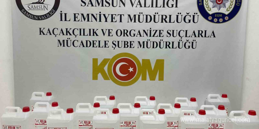 Samsun’da 80 litre kaçak etil alkol ele geçirildi