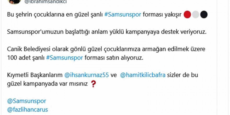 Samsun’da, belediye başkanlarından forma kampanyasına büyük destek