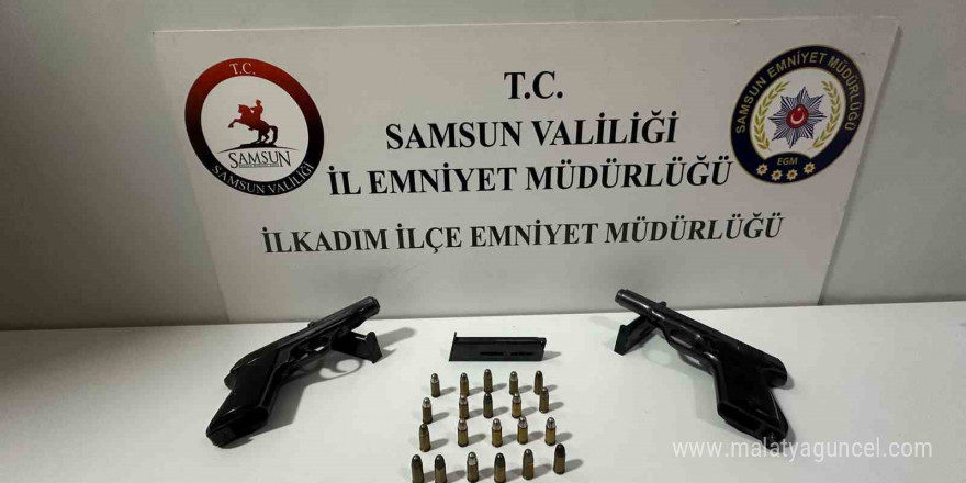 Samsun’da bir kadının evinde 2 tabanca ele geçirildi