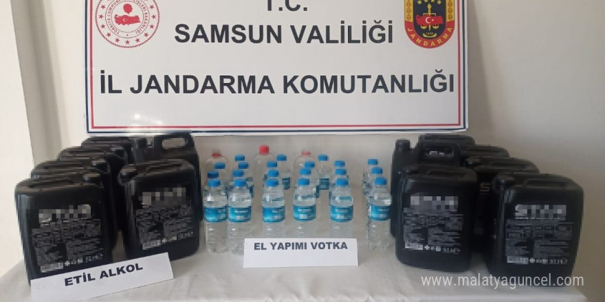 Samsun’da kaçak alkol ürünleri ele geçirildi