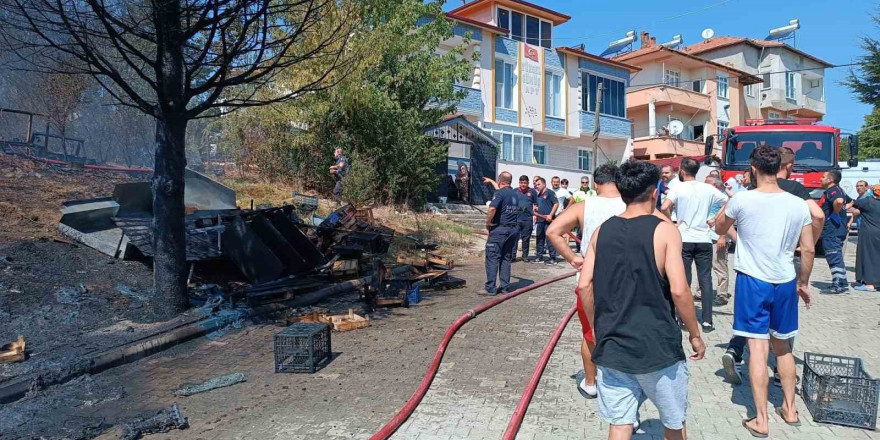 Samsun’da plastik kasa yangını