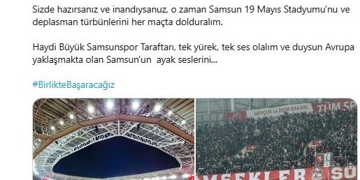 Samsunspor Başkanı Yıldırım, Avrupa ateşinin fitilini yaktı