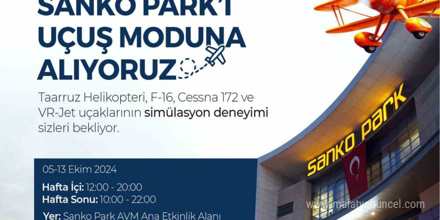 Sanko Park’ta uçak simülasyonlarıyla pilotluk hayali deneyimleniyor