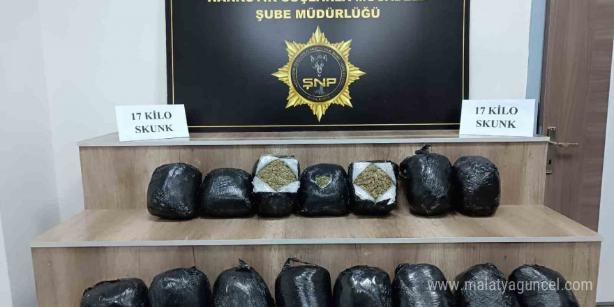 Şanlıurfa’da 17 kilo skunk ele geçirildi: 1 gözaltı