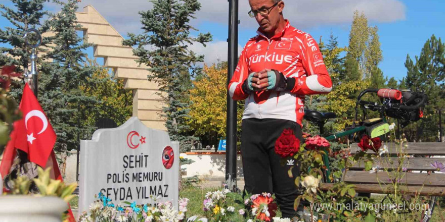 Şehit polis Şeyda Yılmaz anısına bin kilometre pedal çevirdi