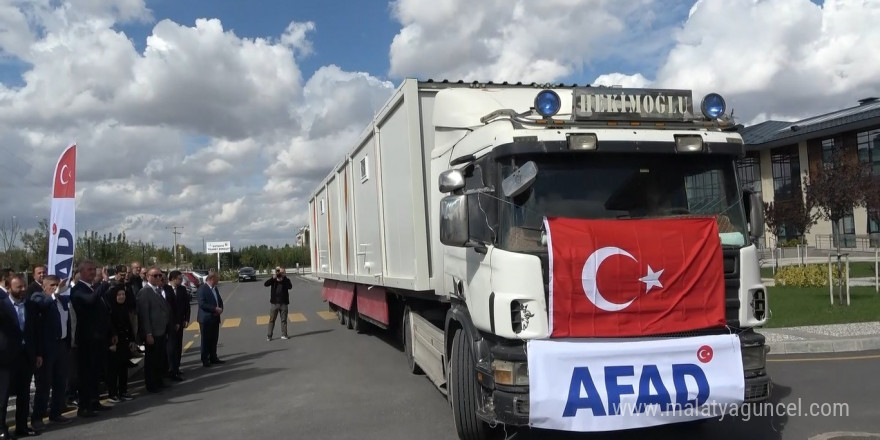 Selden etkilenen Bosna Hersek’e Kütahya’dan 60 adet konteyner