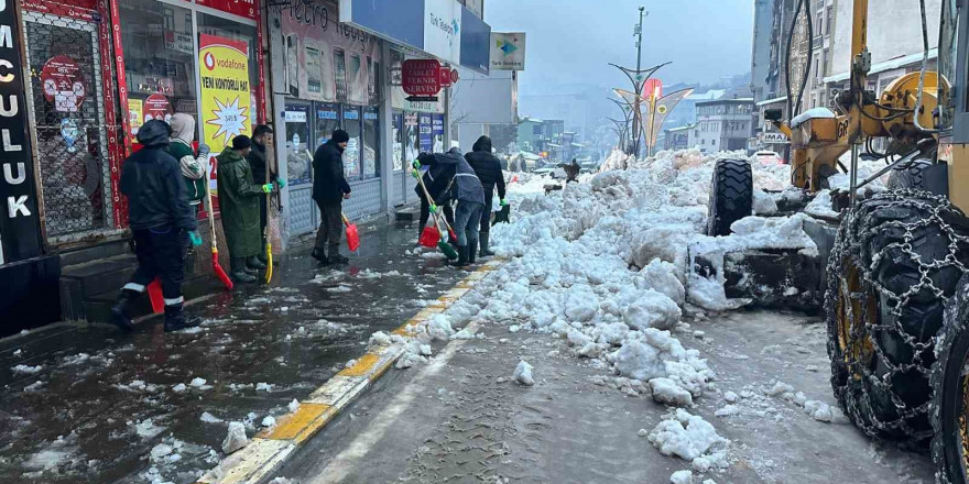 Şemdinli Belediyesinden kar mesaisi