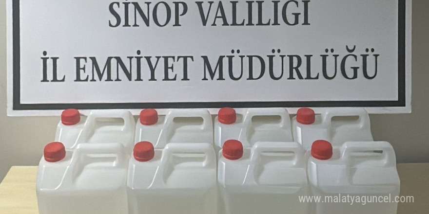 Sinop’ta 40 litre etil alkol ele geçirildi