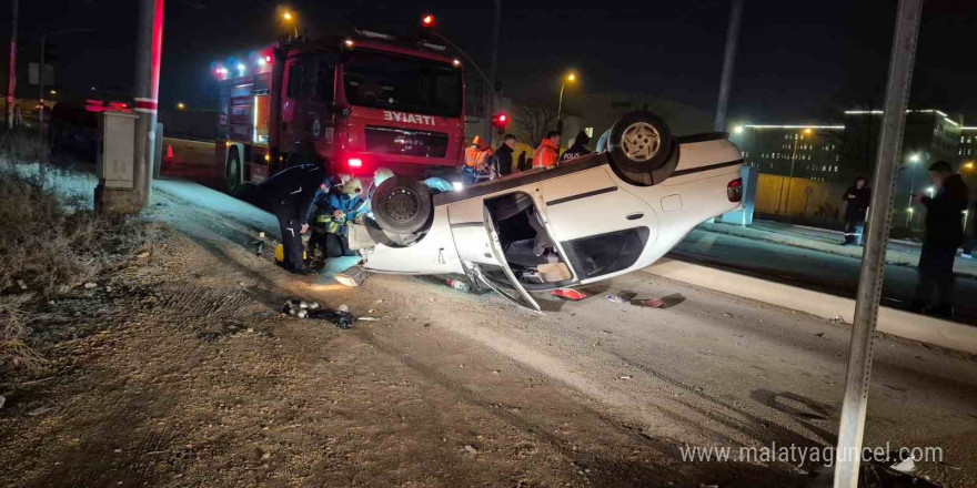 Takla atan otomobilin sürücüsü ehliyetsiz ve 2,19 promil alkollü çıktı