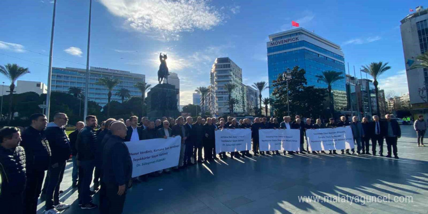 Taksici ve servisçiler protesto için değil korsanla mücadeleye teşekkür için buluştu