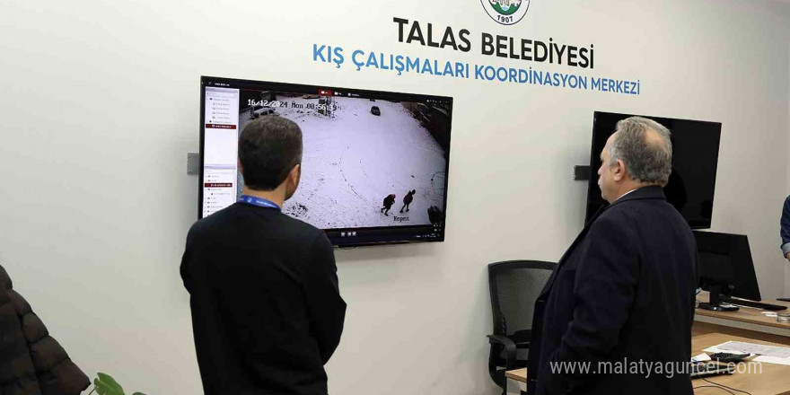 Talas’ta kar yağışı 7/24 takipte