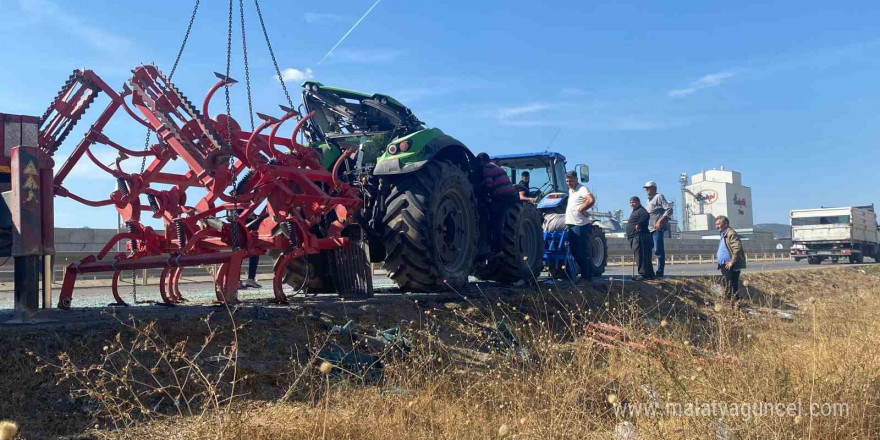 Tarlaya giderken traktör devrildi: 3 yaralı