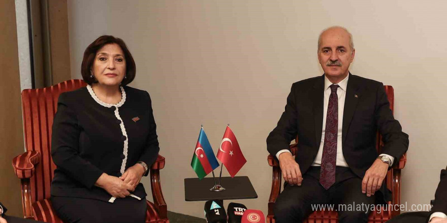 TBMM Başkanı Kurtulmuş, Azerbaycan Milli Meclis Başkanı Gafarova ile görüştü