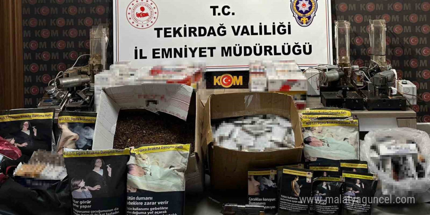 Tekirdağ’da KOM Başkanlığı koordinesinde büyük tütün kaçakçılığı operasyonu