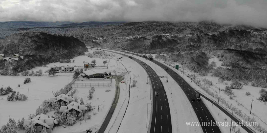 TEM’in Bolu Dağı Tüneli geçişi havadan görüntülendi