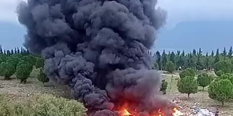 Tutuşturulan kaçak atıklar az daha ormanı yakıyordu