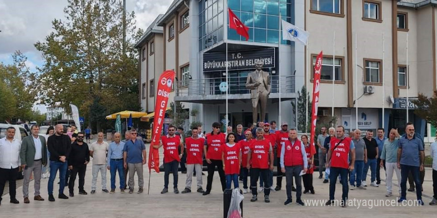 Üç kişinin işine son veren CHP’li Büyükkarıştıran Belediyesi işçileri eylem yaptı