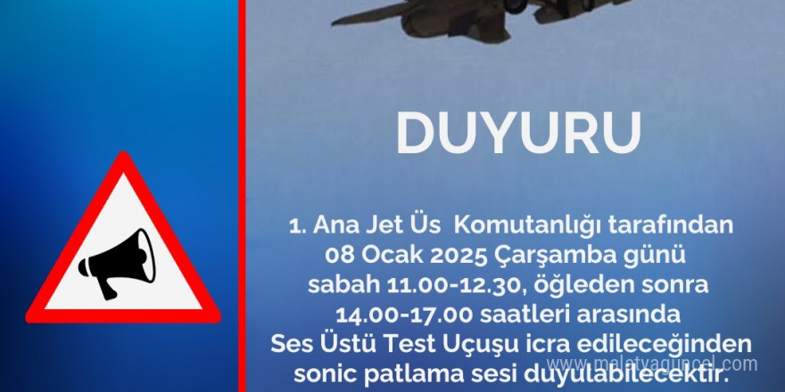 Valilikten sonic patlama duyurusu