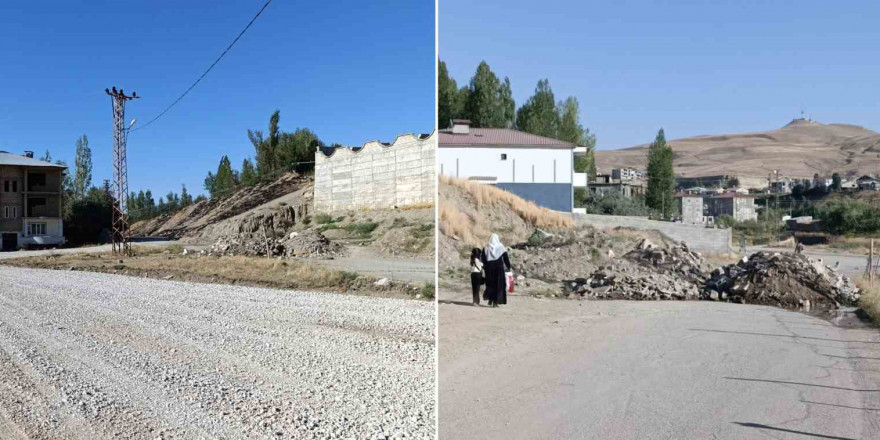 Van’da iki mahalleyi birbirine bağlayan yol yeniden trafiğe açıldı