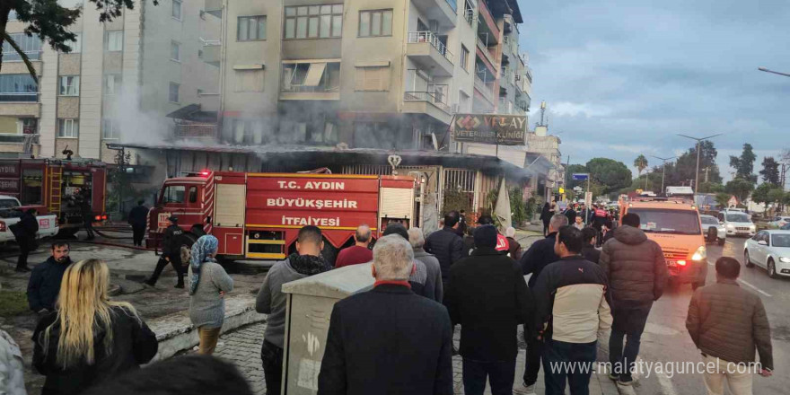 Veteriner kliniği alevlere teslim oldu