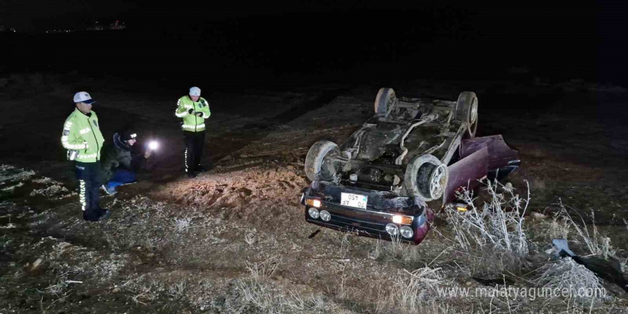 Virajı alamayan Tofaş otomobil şarampole takla attı: 1 yaralı