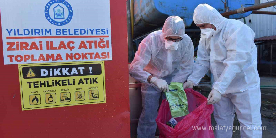 Yıldırım’da 580 kilogram zirai ilaç atık kutusu toplandı