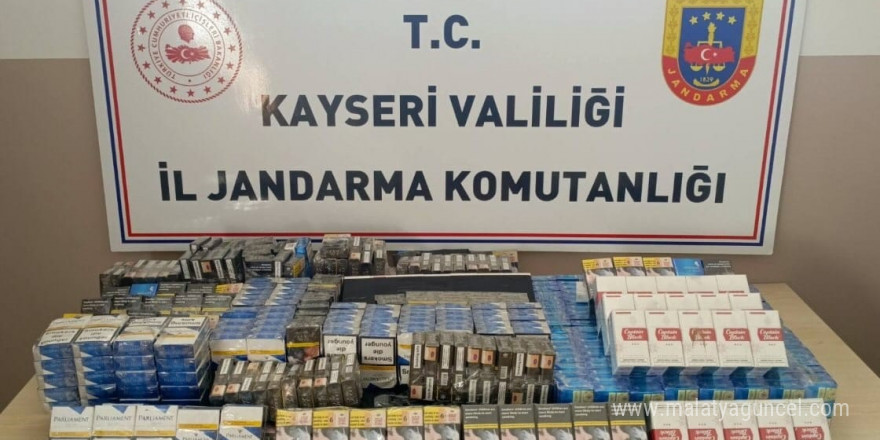 Yol kontrolü yapılan kamyonda 640 paket kaçak sigara bulundu