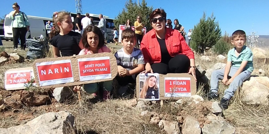 Zile’de şehit polis Yılmaz ve küçük Narin için fidanlar toprakla buluştu