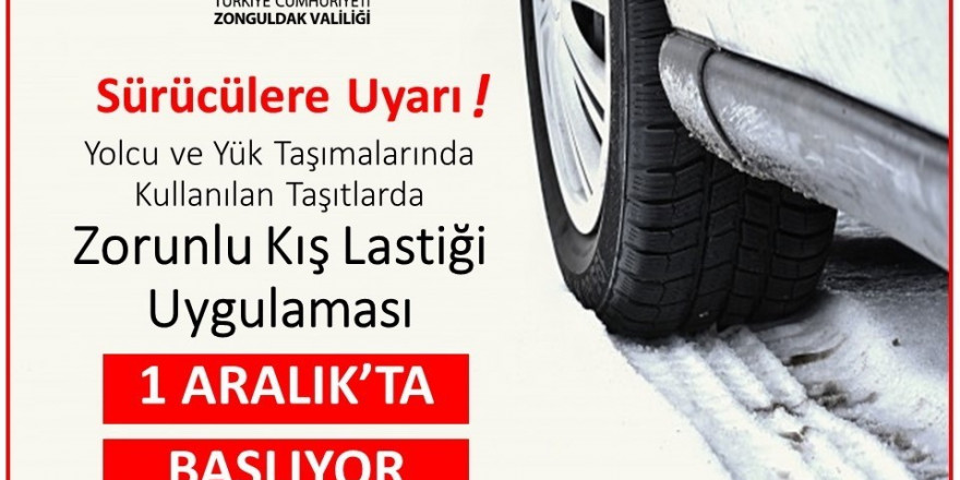 Zonguldak’ta 1 Aralık’ta kış lastiği uygulaması başlıyor