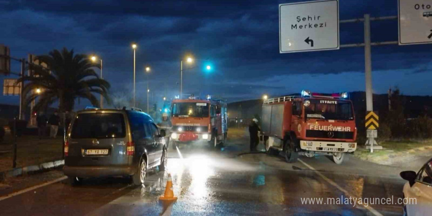 Zonguldak’ta otomobil alevlere teslim oldu